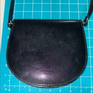 Simone Firenze Black Italian Leather Crossbody Vintage Small Handbag Staple